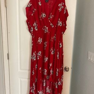 City Chic Resort Wrap Dress- Red Floral
